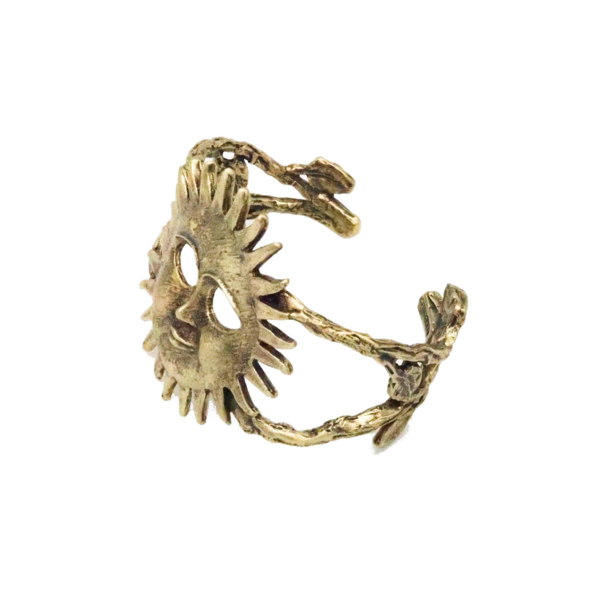 Sun Face Cuff with Leaves