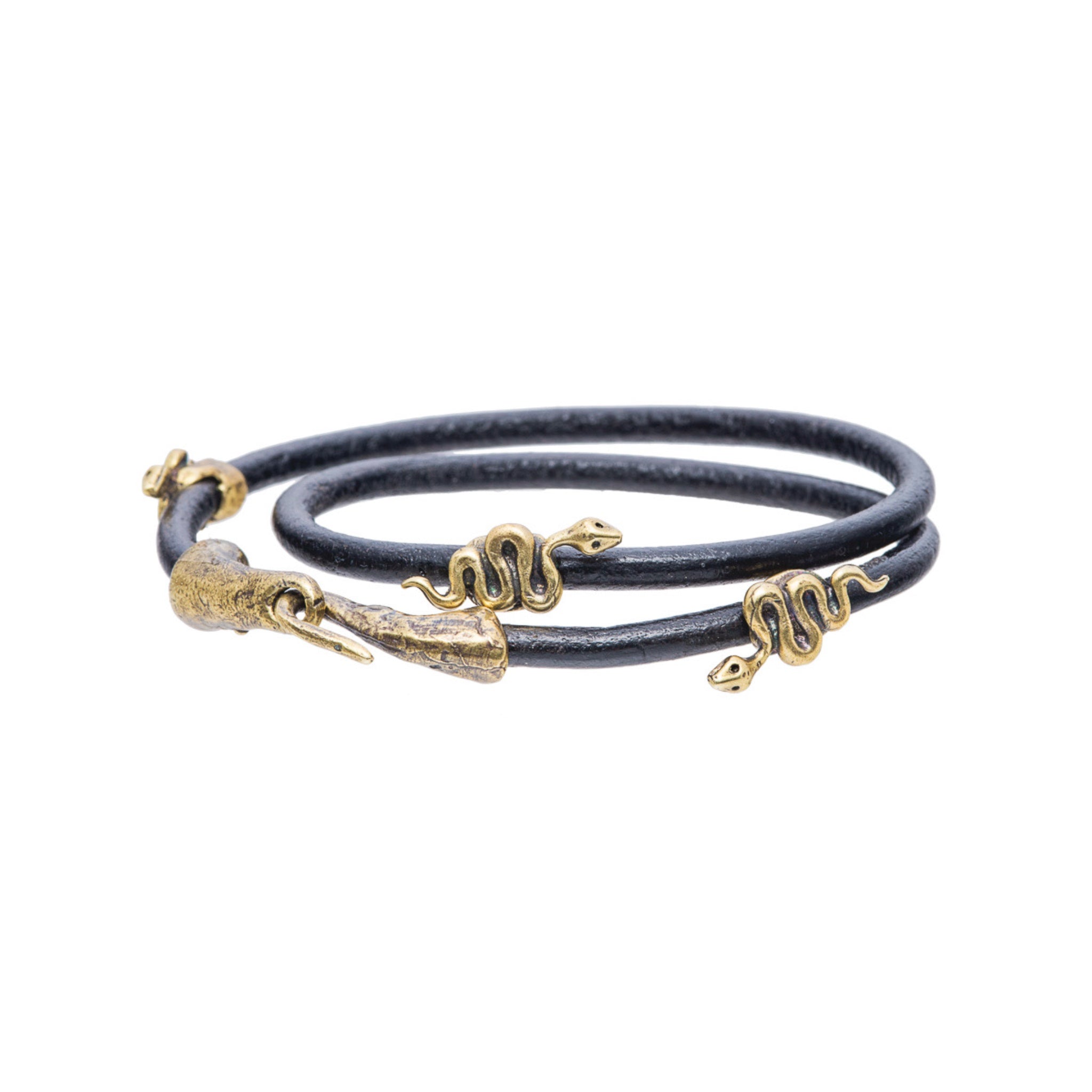 Serpents Leather Double Wrap