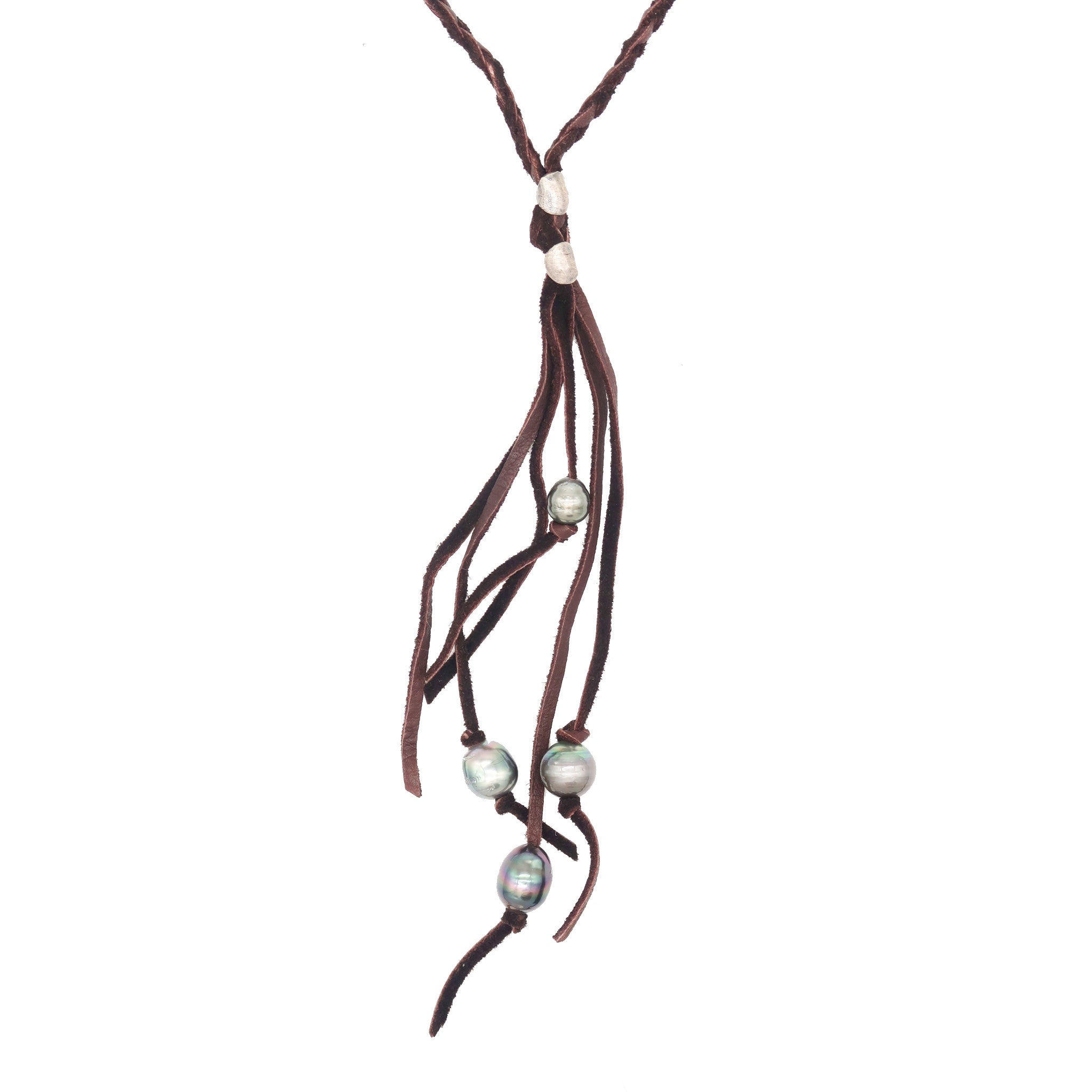 Tahitian Black Pearl Waterfall Necklace
