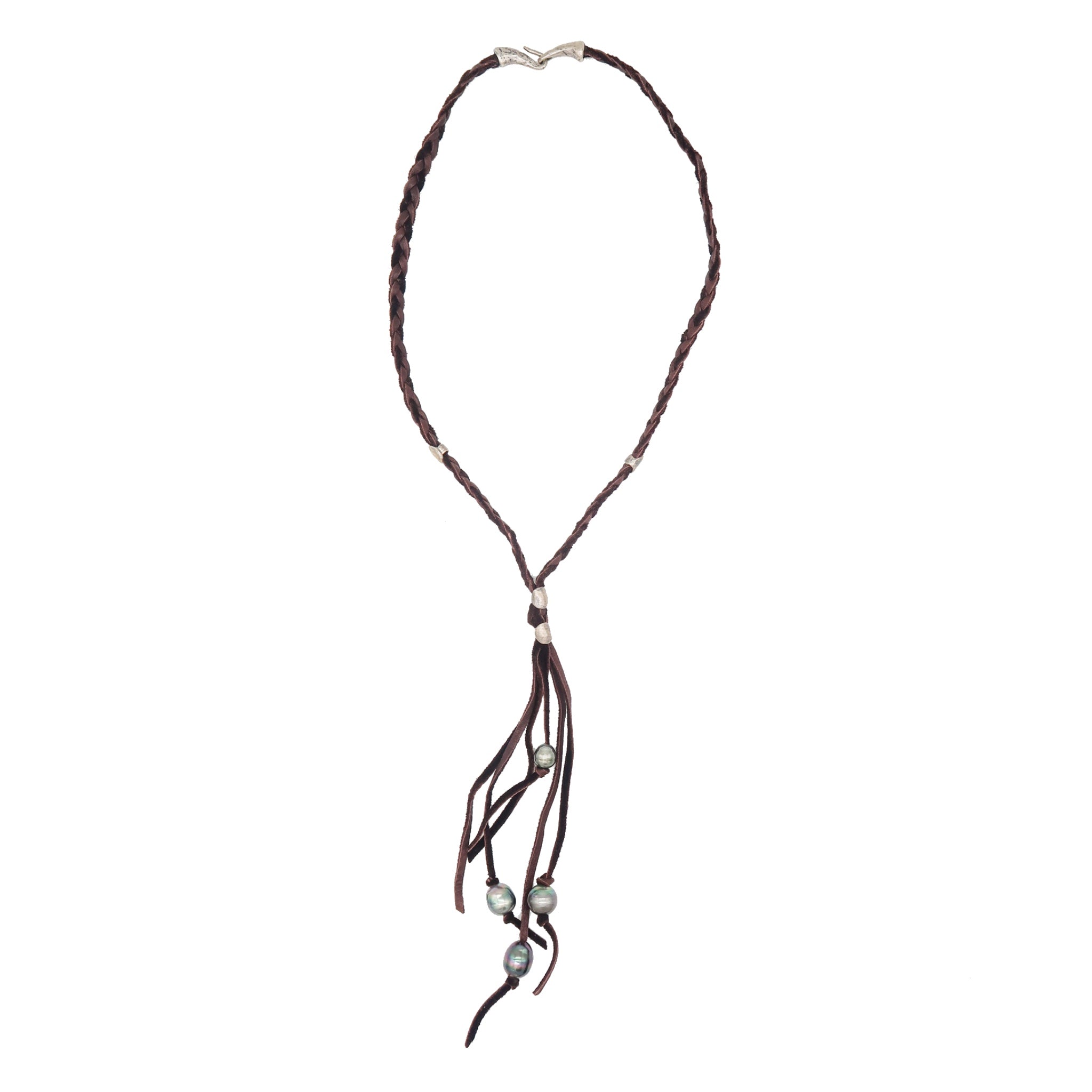 Tahitian Black Pearl Waterfall Necklace