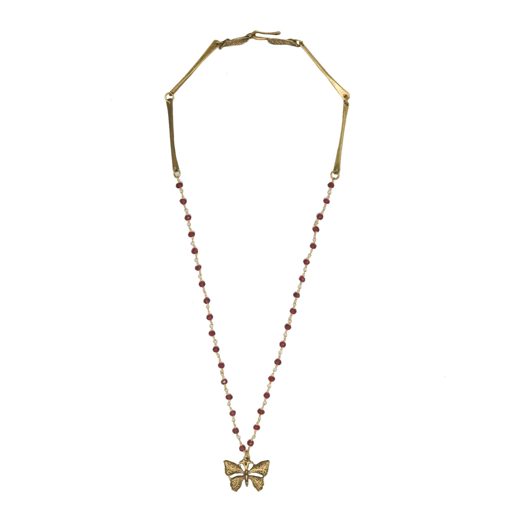 Butterfly Garnet Necklace