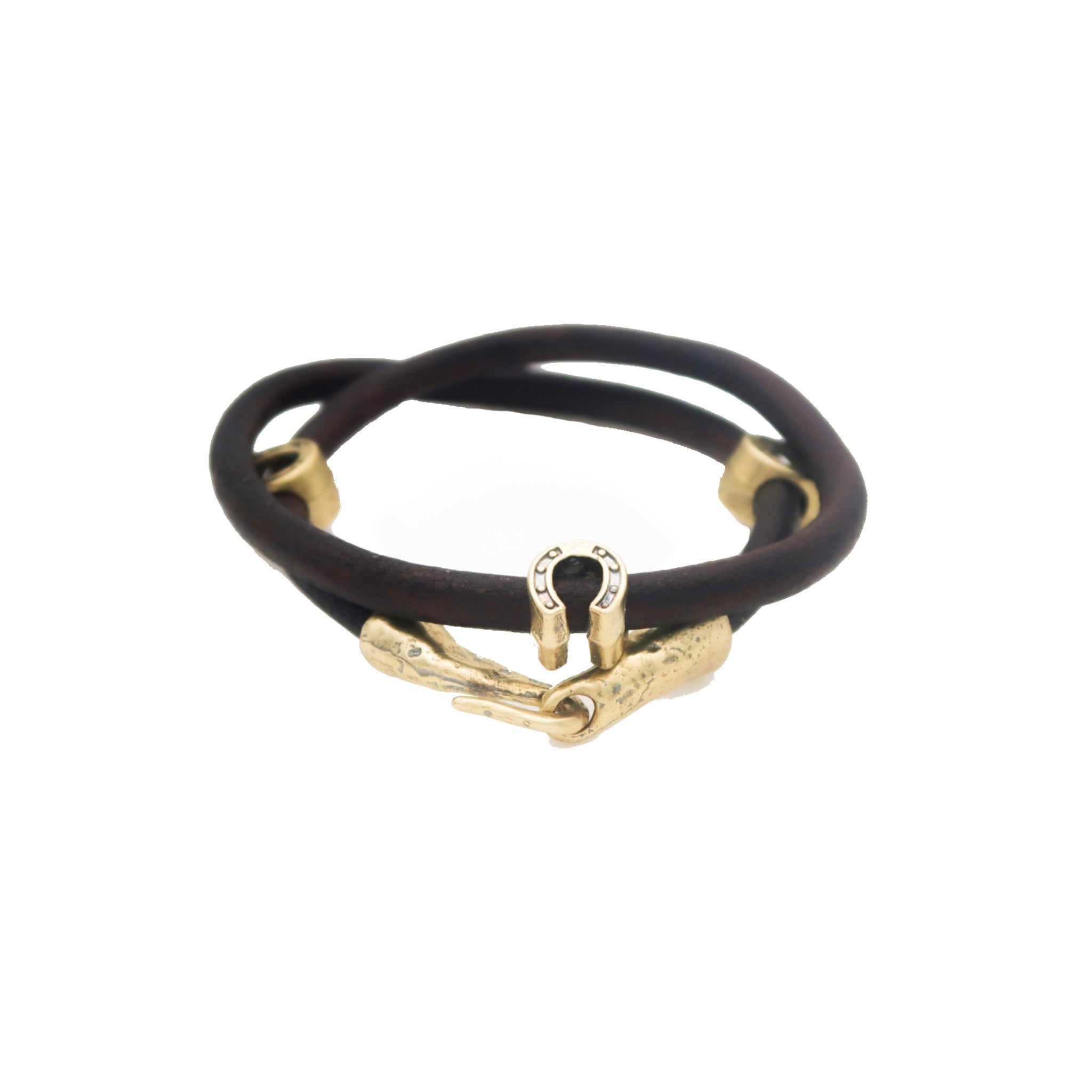 Lucky Horseshoe Leather Double Wrap