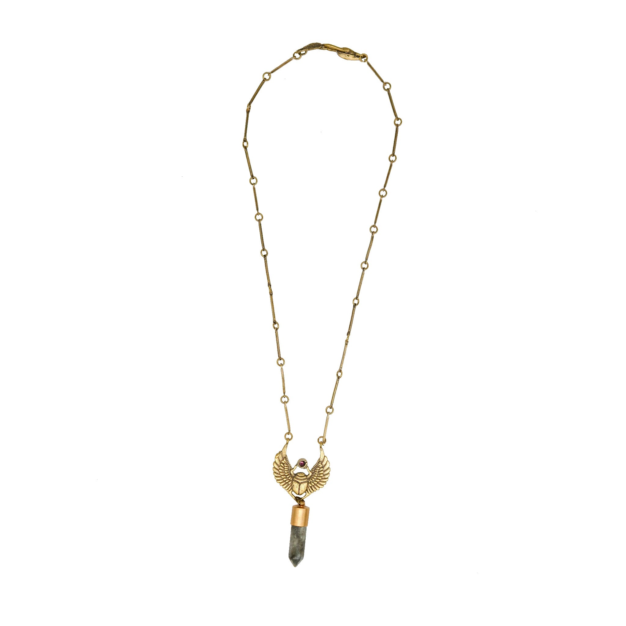 Scarab Labradorite Point Necklace