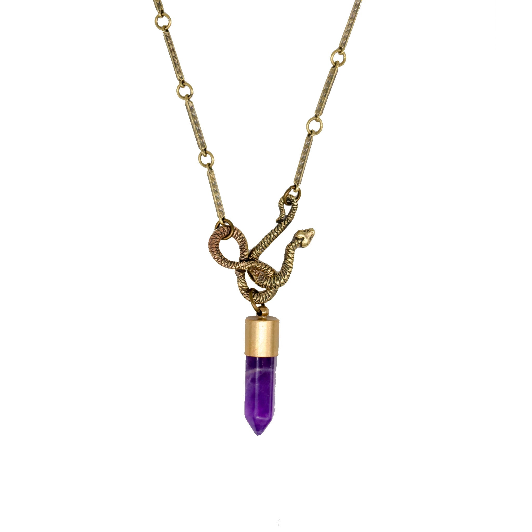 Serpent Amethyst Talisman Necklace