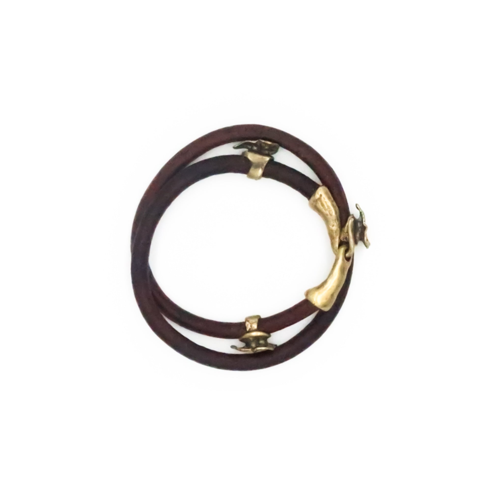 Three Leaf Leather Double Wrap