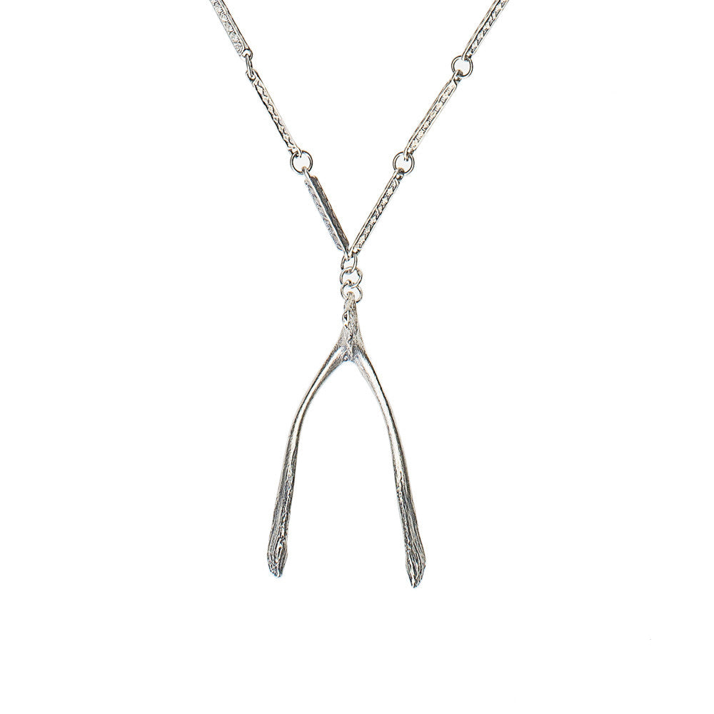 Wishbone Sterling silver necklace — Cloudberry Designs