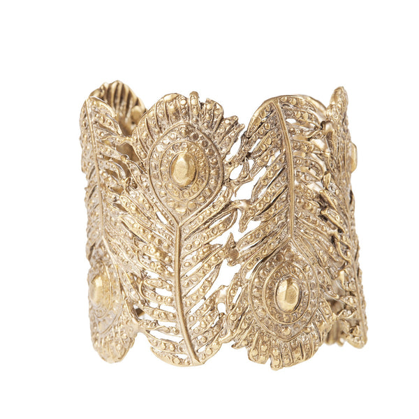 Large Peacock Feathers Cuff – Alkemie Jewelry