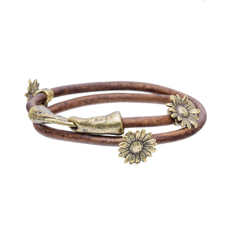 Sunflower Leather Bracelet