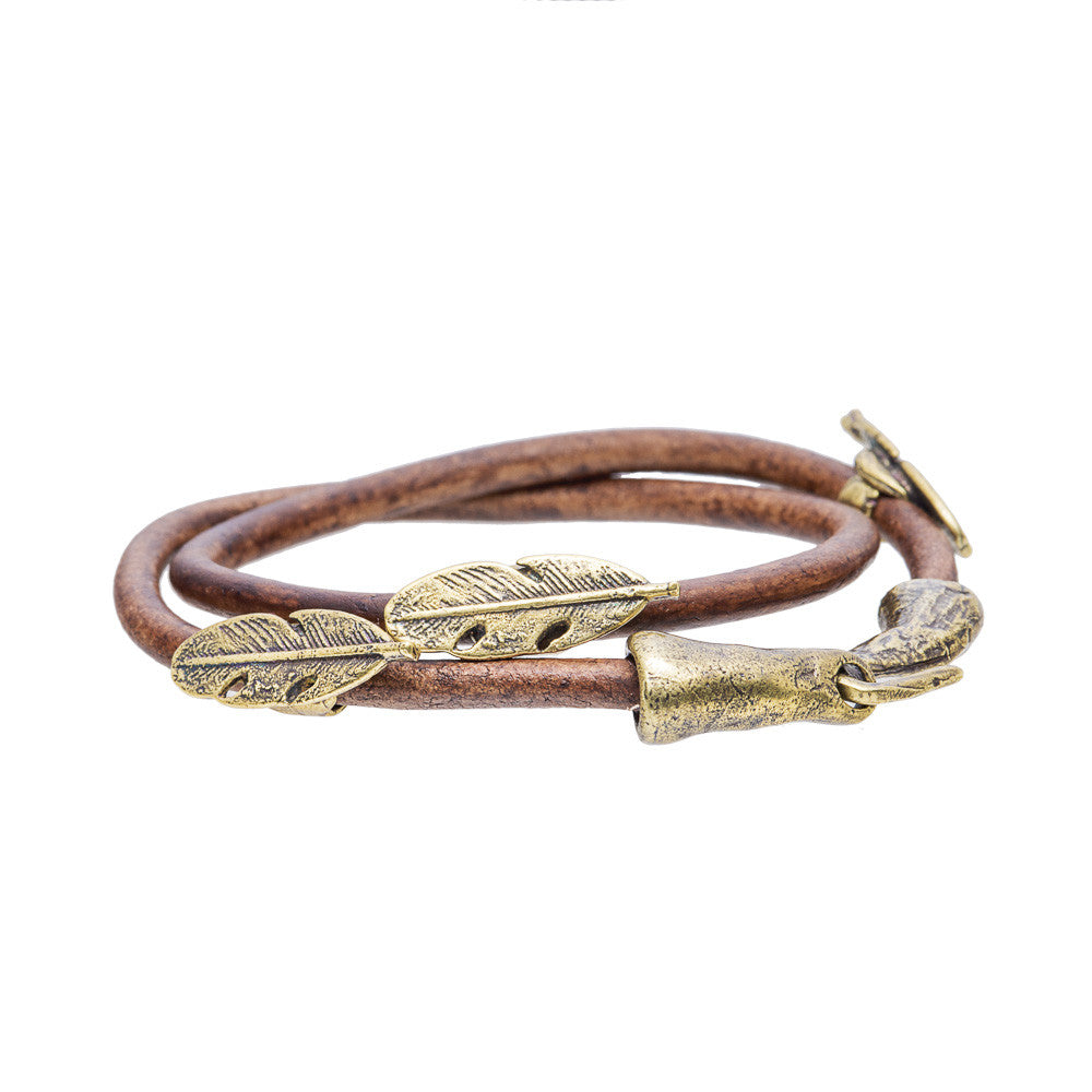 Feather Leather Bracelet