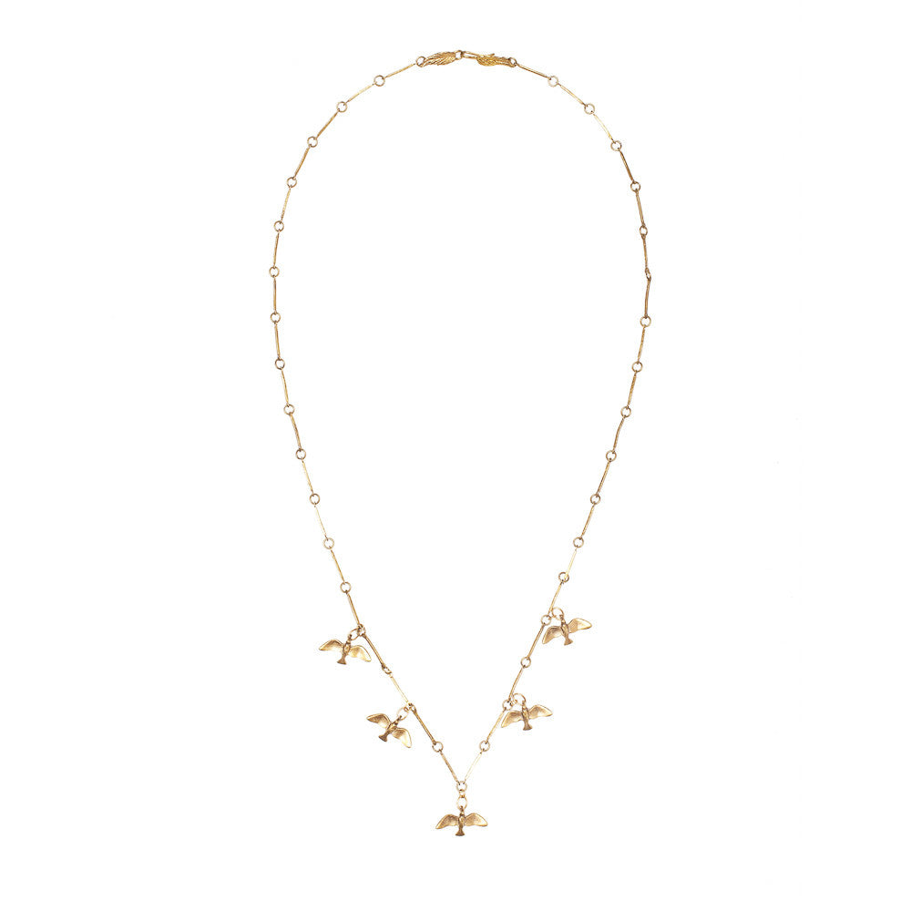 Tiny Flying Birds Necklace