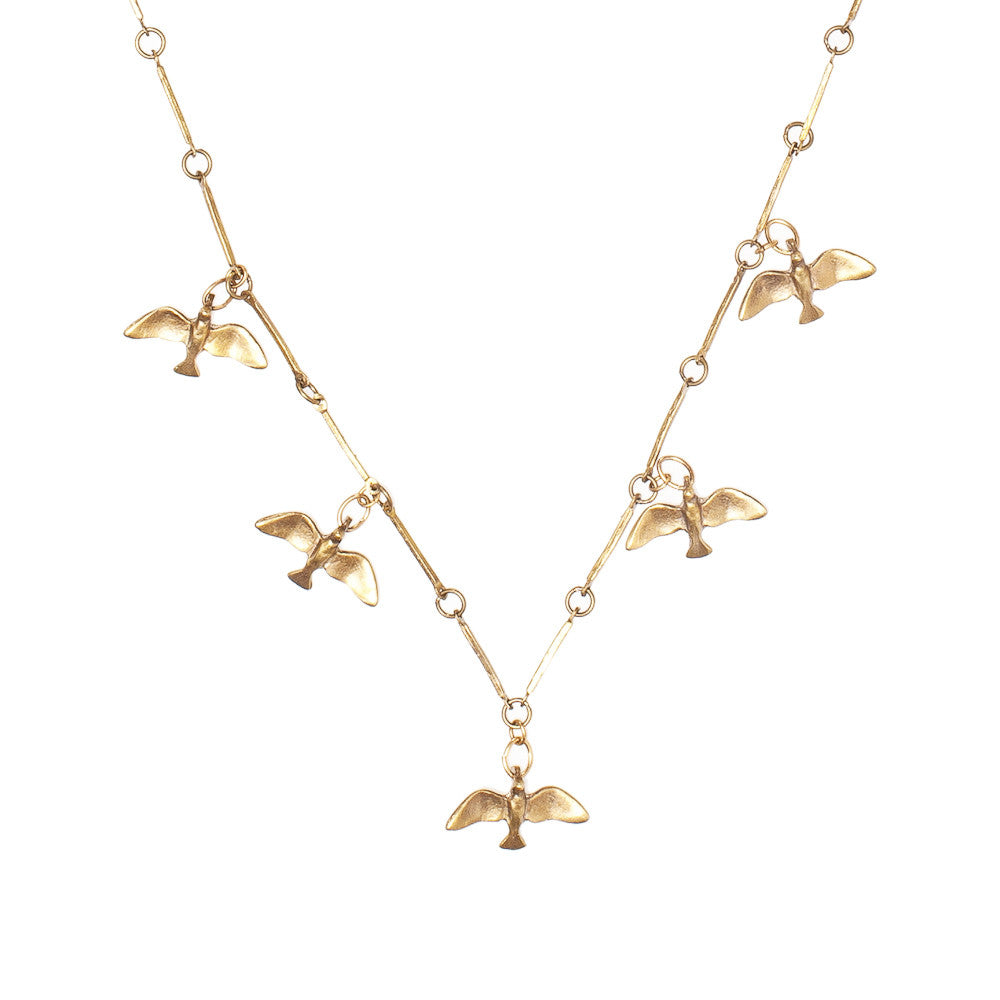 Tiny Flying Birds Necklace