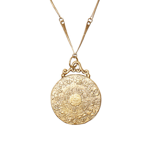 Large Zodiac Coin Necklace