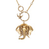 Image of Elephant Trunk Up & Bird Circle Necklace