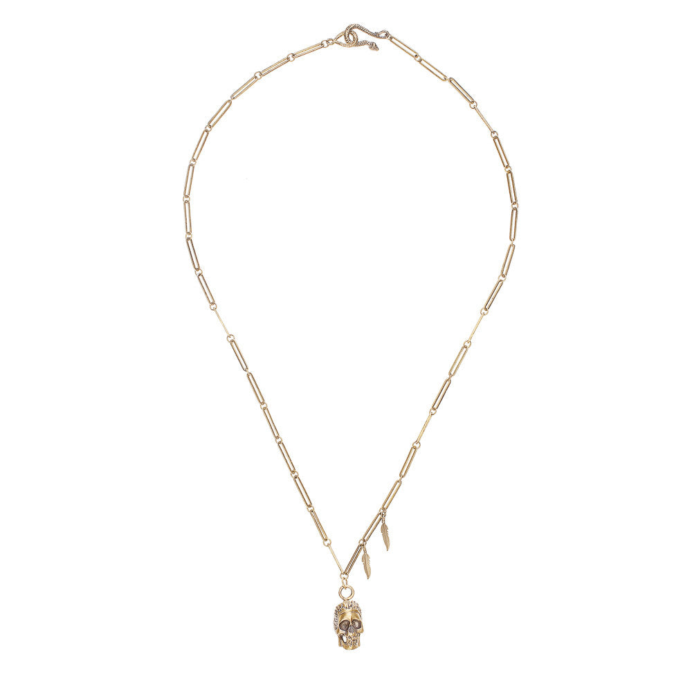 Skull & Feathers Necklace