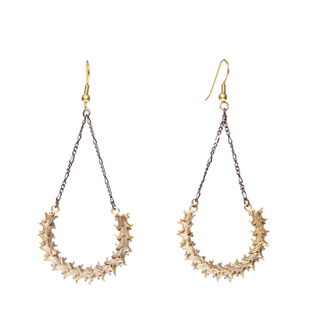 Snake Vertebrae with Vintage Chain Earrings