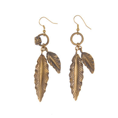 Two Leaf Spider Earrings