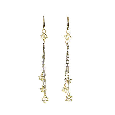 Falling Stars Earrings with Vintage Chain