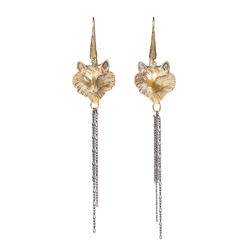 Fox Head Earrings