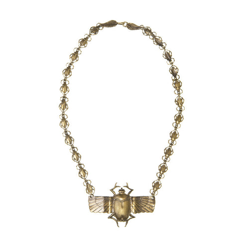 Deco Scarab Chain Necklace