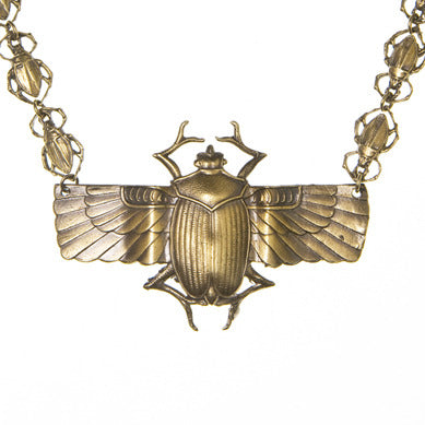 Deco Scarab Chain Necklace