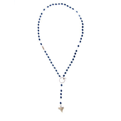 Shark Tooth & Dove Rosary Necklace