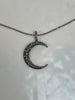 Image of Small Reclaimed Sterling Moon Necklace
